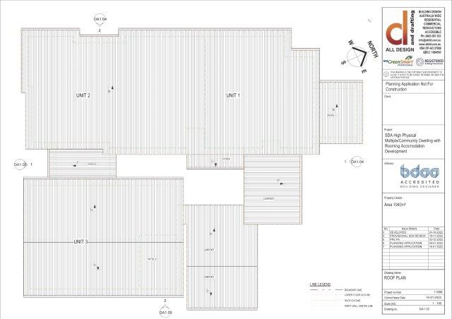 SDA High Physical Multiple/Community Dwelling with Rooming Accomodation Development Roof Plan